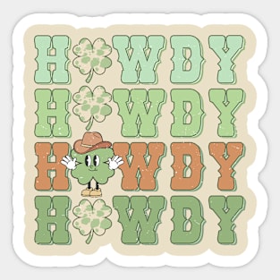 HOWDY St Patricks Day Irish Shamrocks Lucky Cowboy Cowgirl Sticker